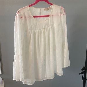 Boho Floral Embroidered Long Sleeve Blouse